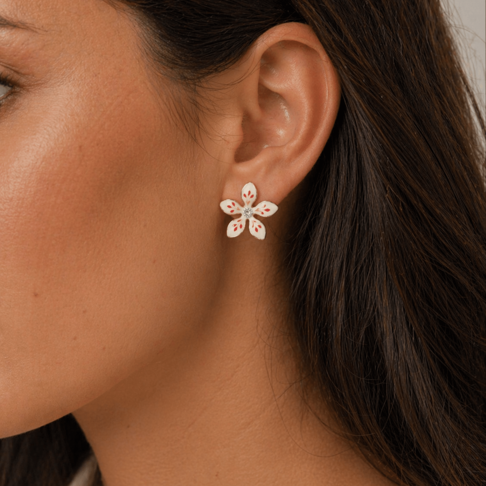 Ivory Flower Studs - Halemi & Co.