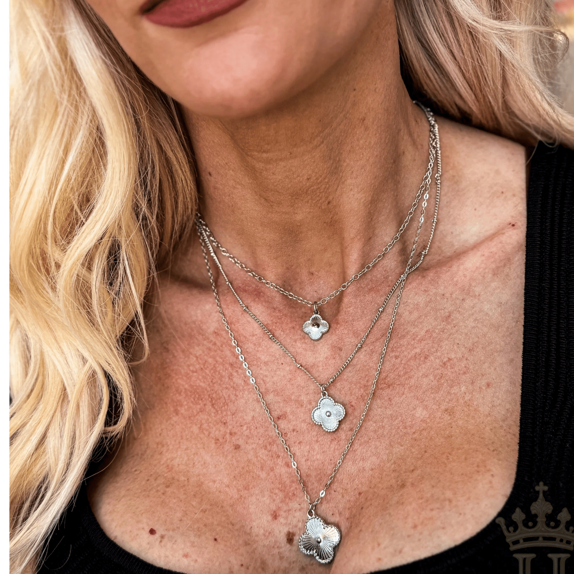 Layered Floral Necklace & Stud Set - Halemi & Co.