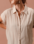 Lightweight Dolman Sleeve Button Up Top - Halemi & Co.