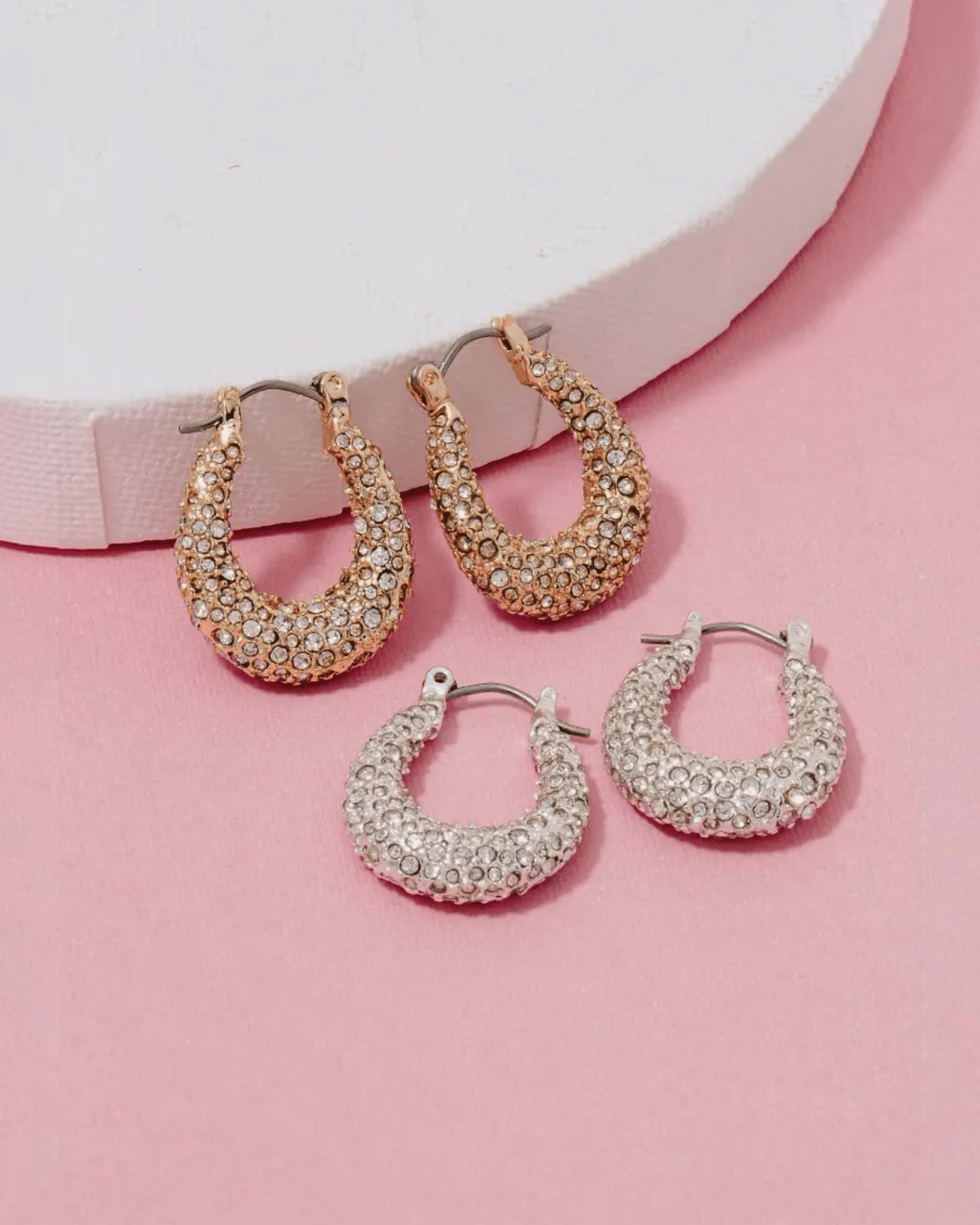 Luxe Pavé Huggie Hoop Earrings - Halemi &amp; Co.