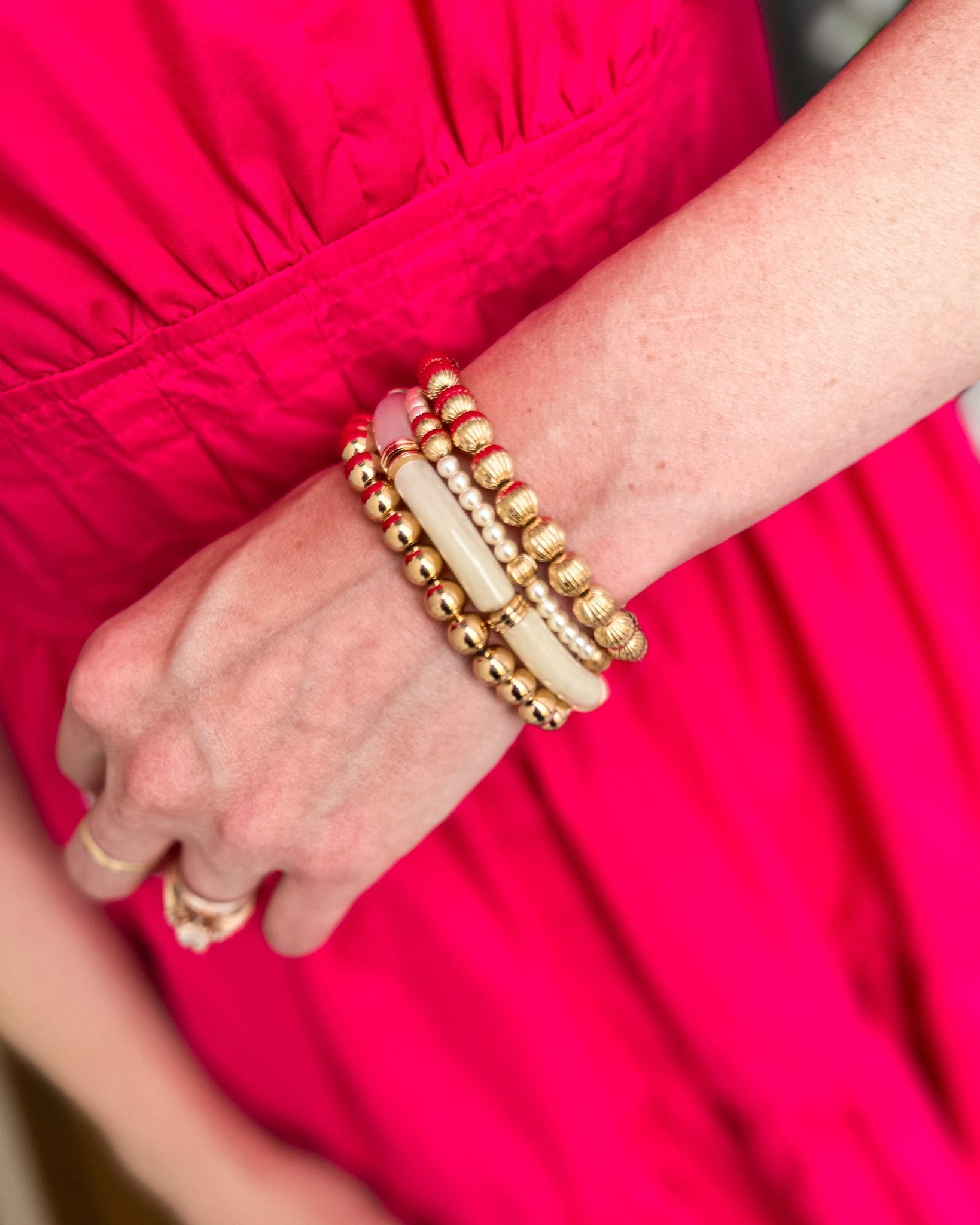 Luxe Pearl & Resin Bracelet Stack - Halemi & Co.