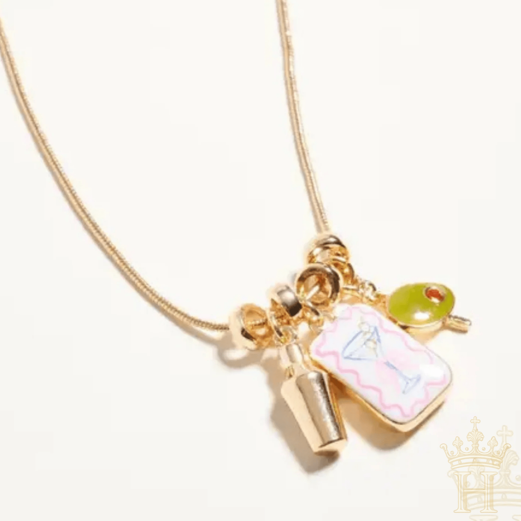 Martini Olive Charm Necklace - Halemi & Co.
