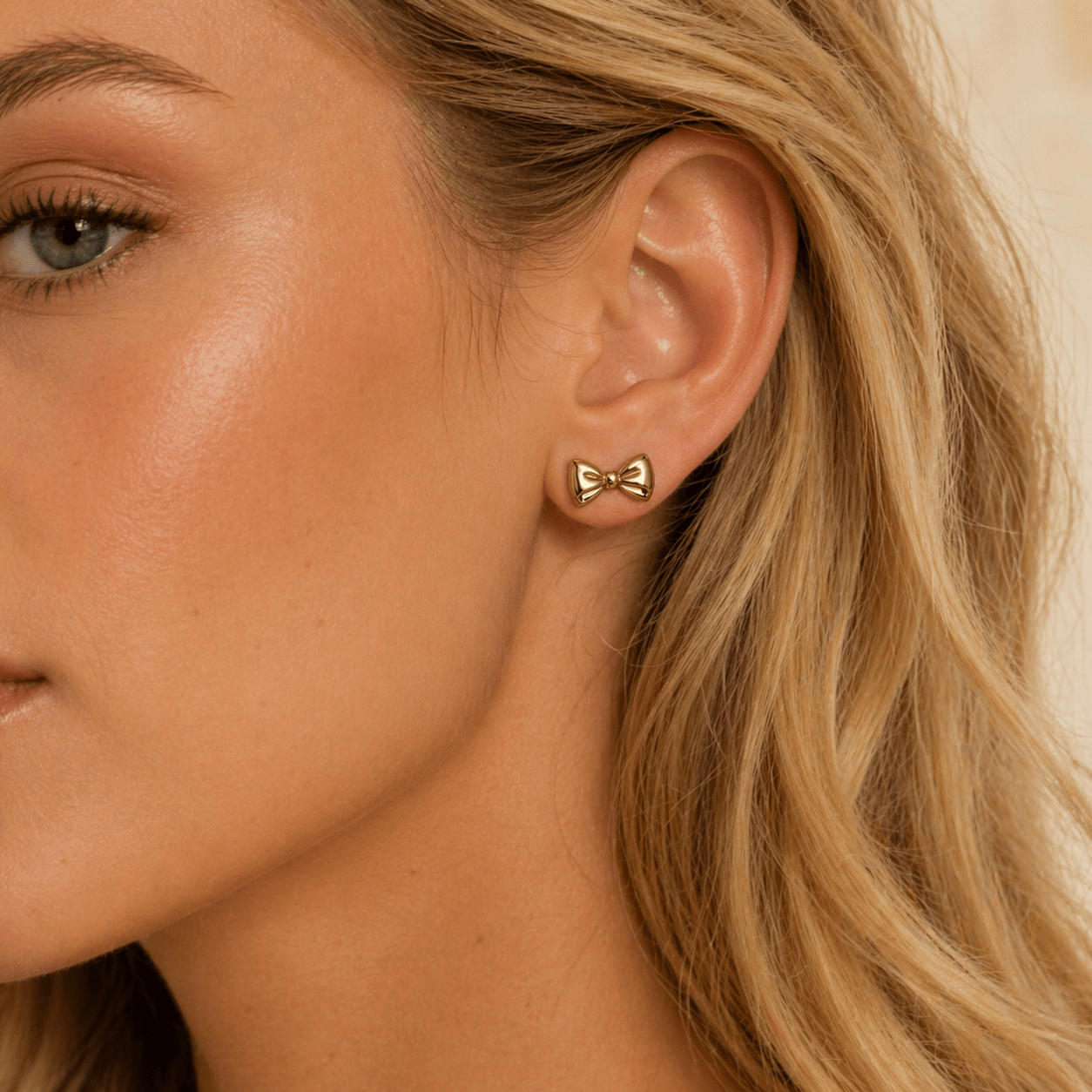 Mini Gold Bow Stud Earrings - Halemi & Co.