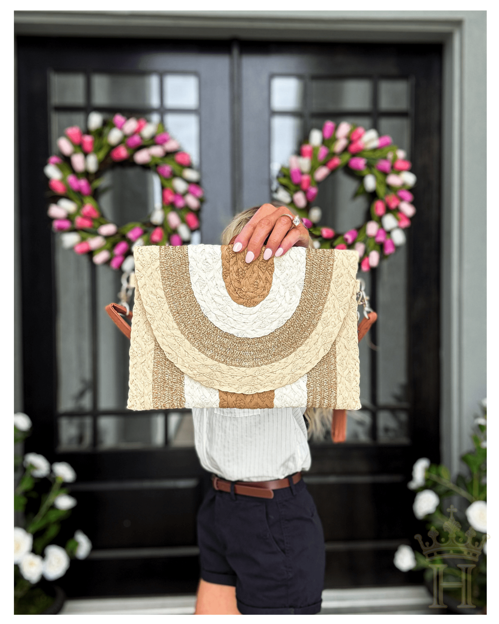 Multi Pattern Straw Envelope Crossbody - Halemi & Co.