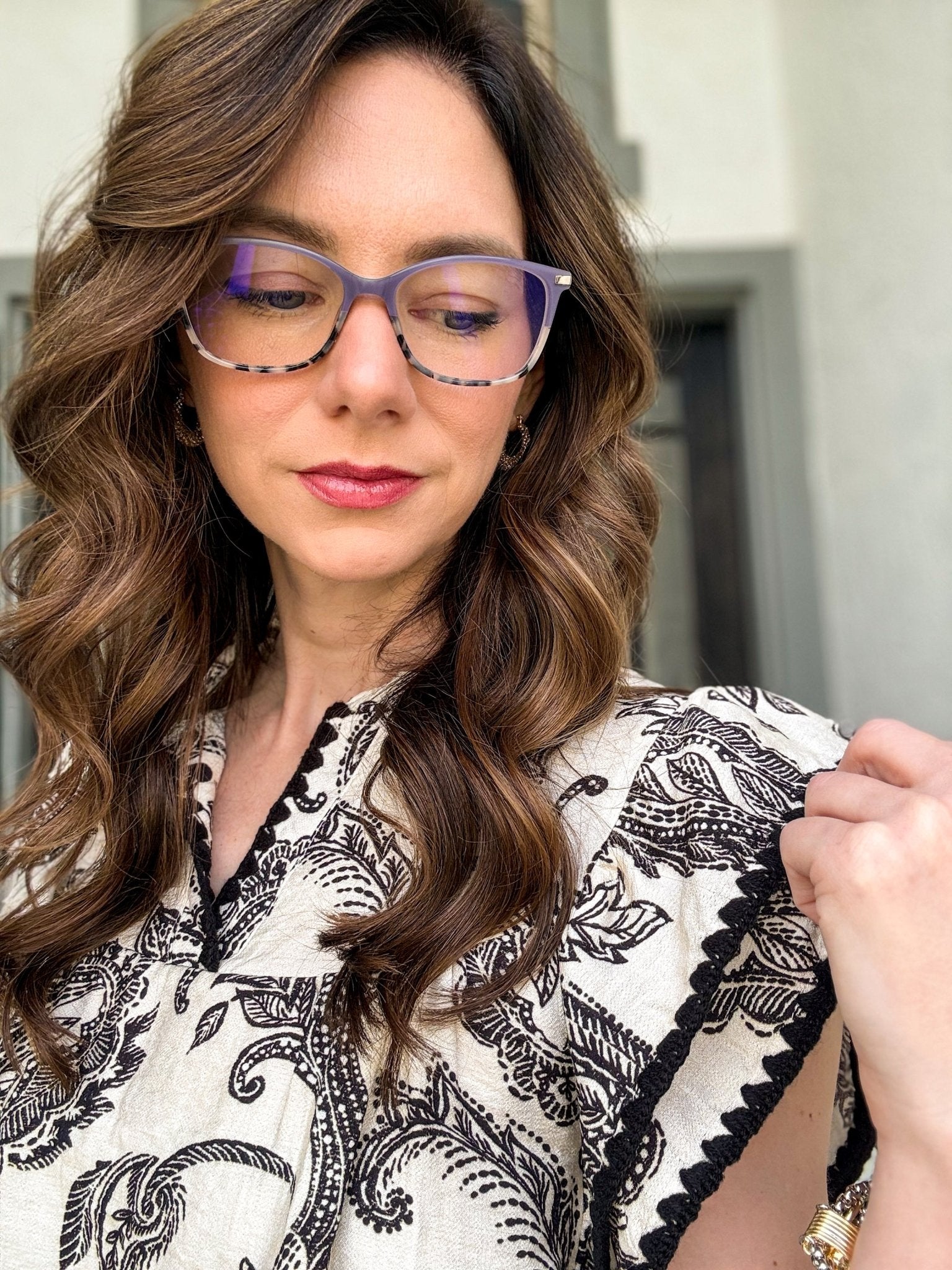 Paisley Ruffle Sleeve Top - Halemi & Co.