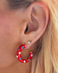 Patriotic Star Enamel Hoop Earrings - Halemi & Co.
