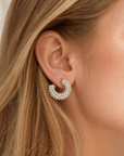 Pearl Cluster Hoop Earrings - Halemi & Co.