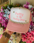 Pretty Is As Pretty Does Rhinestone Trucker Hat - Halemi & Co.