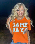Game Day Chanel Patch Cropped Graphic Tee – Orange - Halemi & Co.