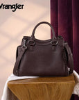 Wrangler brown braided satchel with detachable adjustable crossbody strap