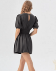Puff Sleeve Bubble Hem Party Dress – Black - Halemi & Co.