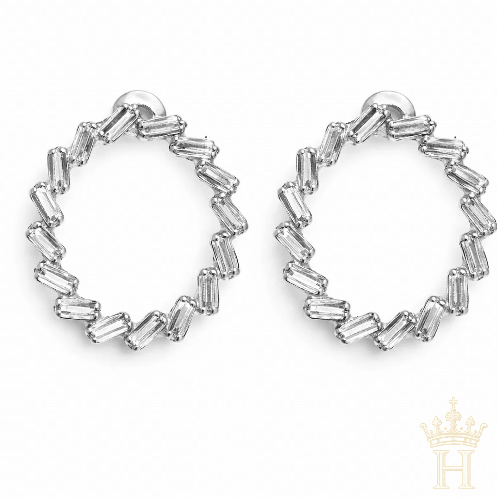 Rhinestone Circle Studs - Halemi & Co.