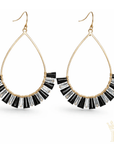 Rhinestone Fringe Hoop Earrings - Halemi & Co.