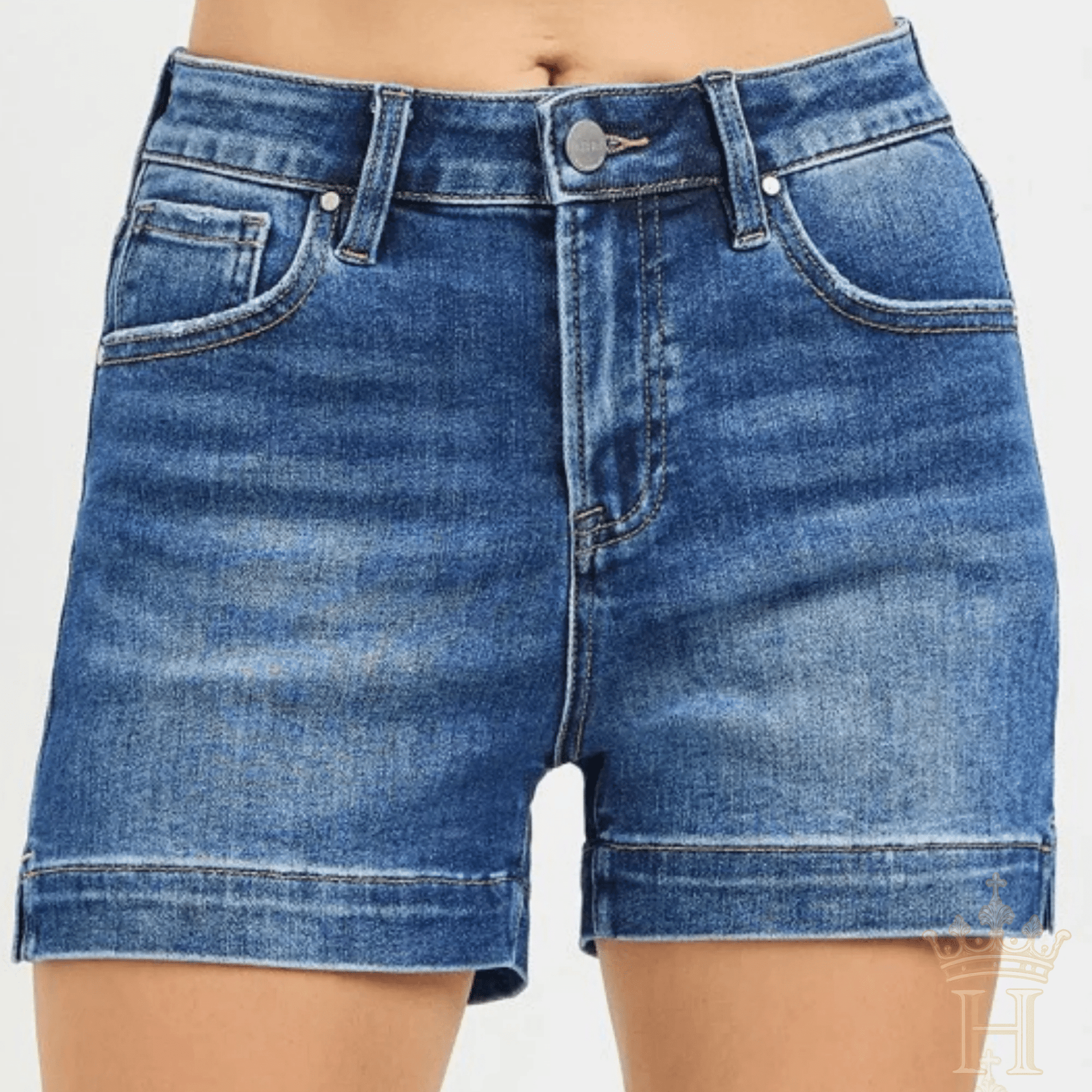 Risen - High Rise Side Slit Shorts - Halemi & Co.