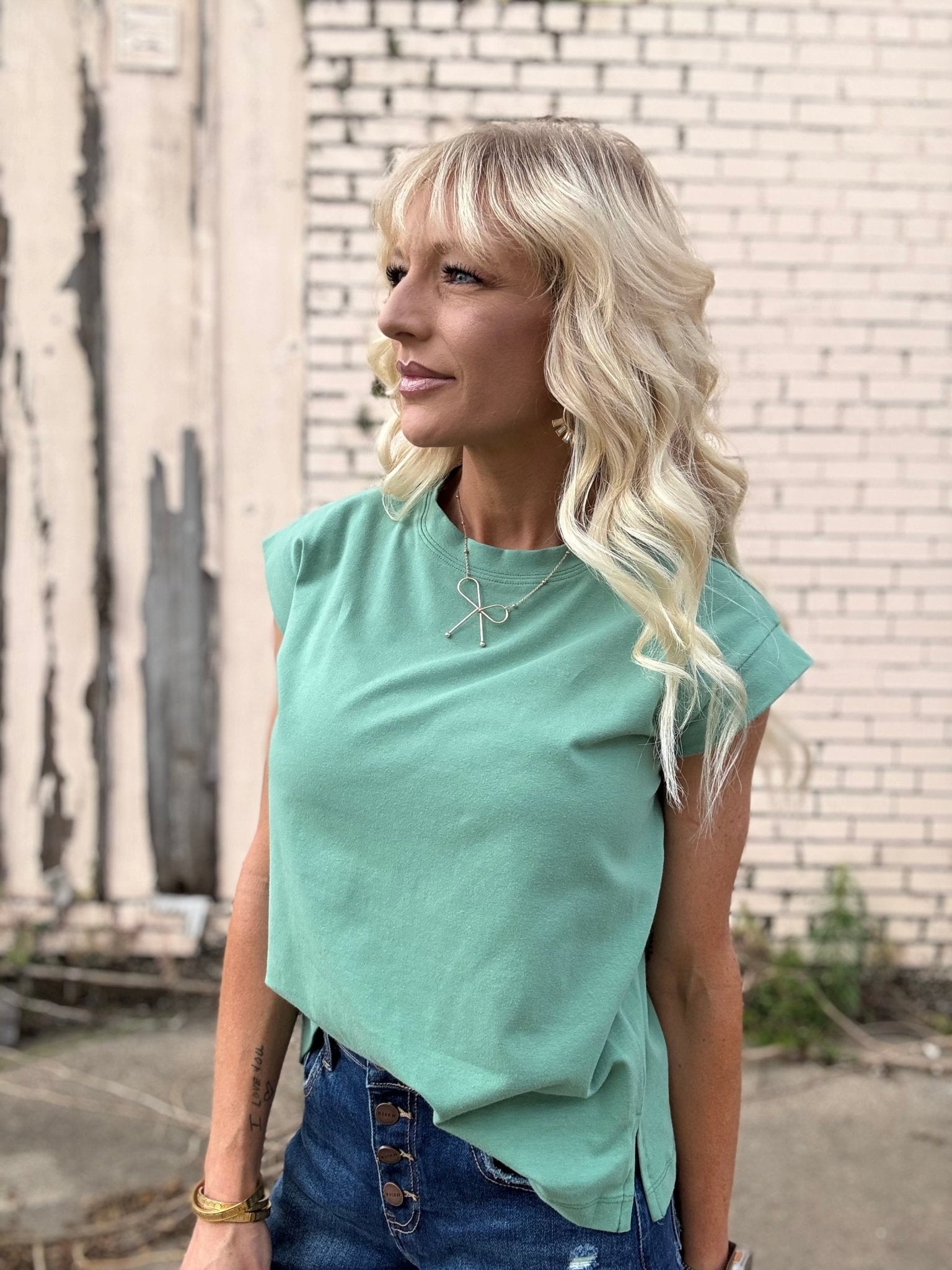 Sage Relaxed Cap Sleeve Top - Halemi & Co.