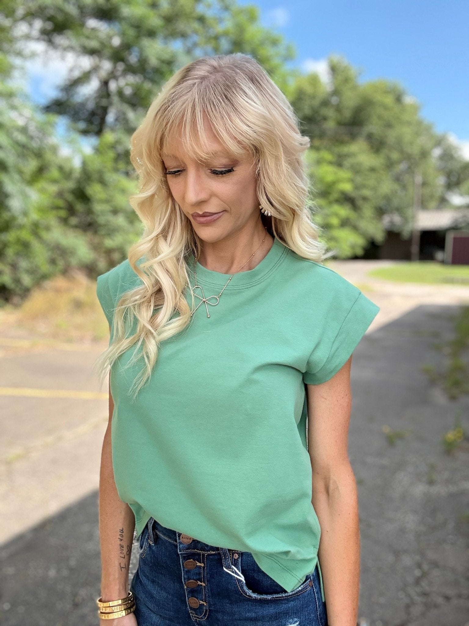 Sage Relaxed Cap Sleeve Top - Halemi & Co.