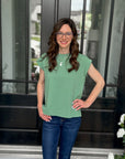 Sage Relaxed Cap Sleeve Top - Halemi & Co.