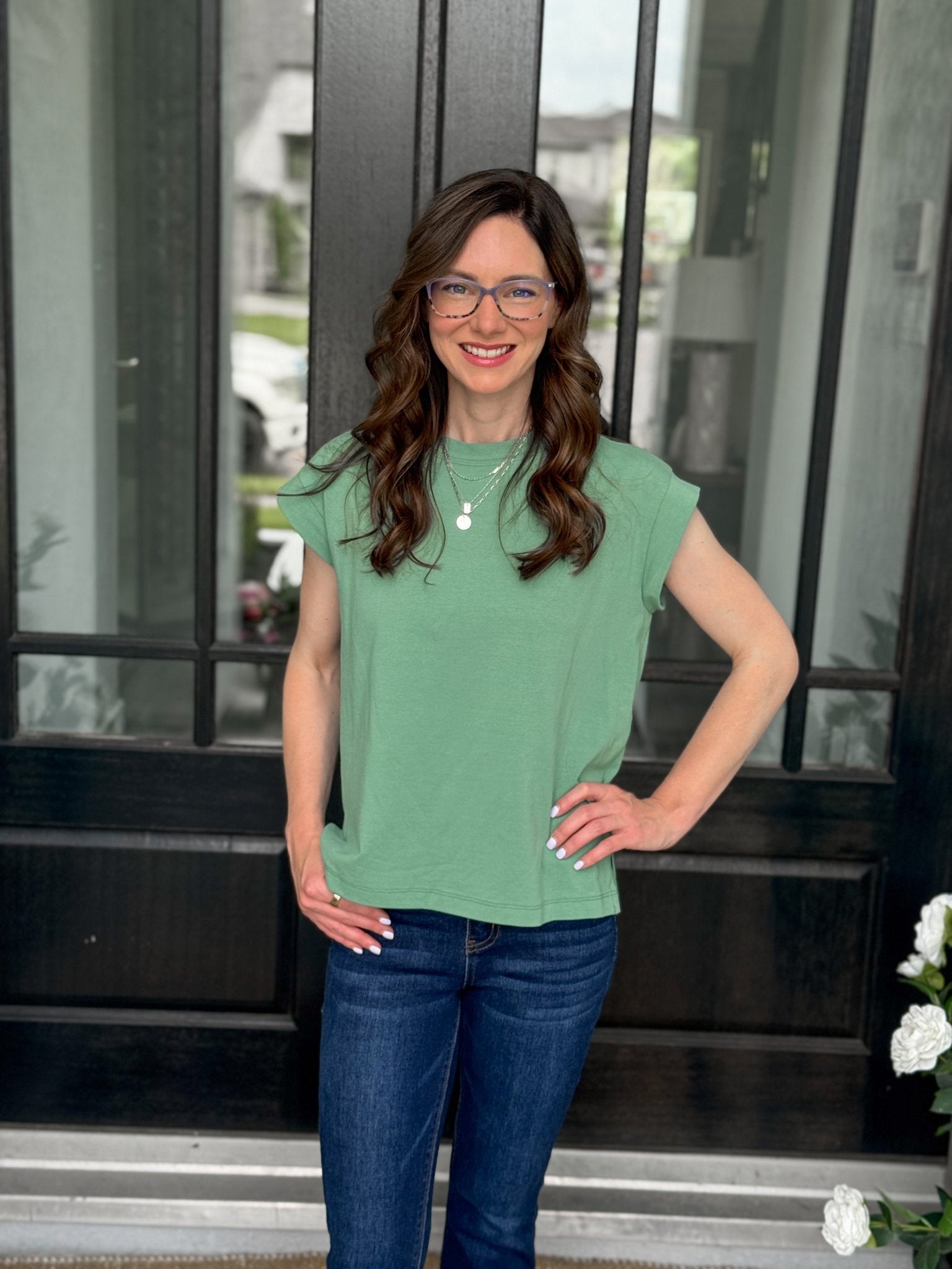 Sage Relaxed Cap Sleeve Top - Halemi & Co.
