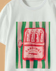 Sardine graphic tee with playful summer-inspired design