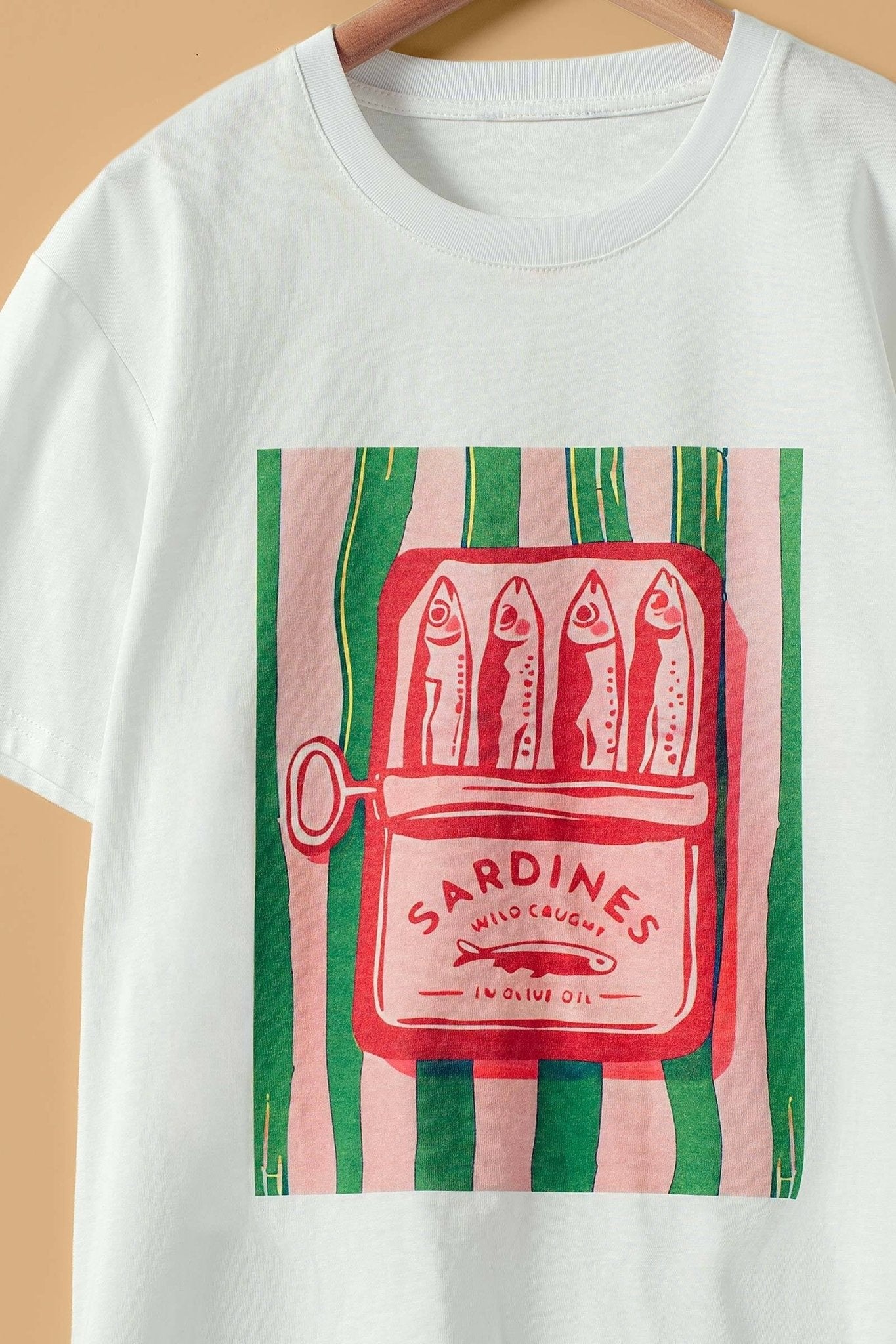 Sardine graphic tee with playful summer-inspired design