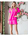 Scalloped Hem Elastic Waist Shorts - Halemi & Co.