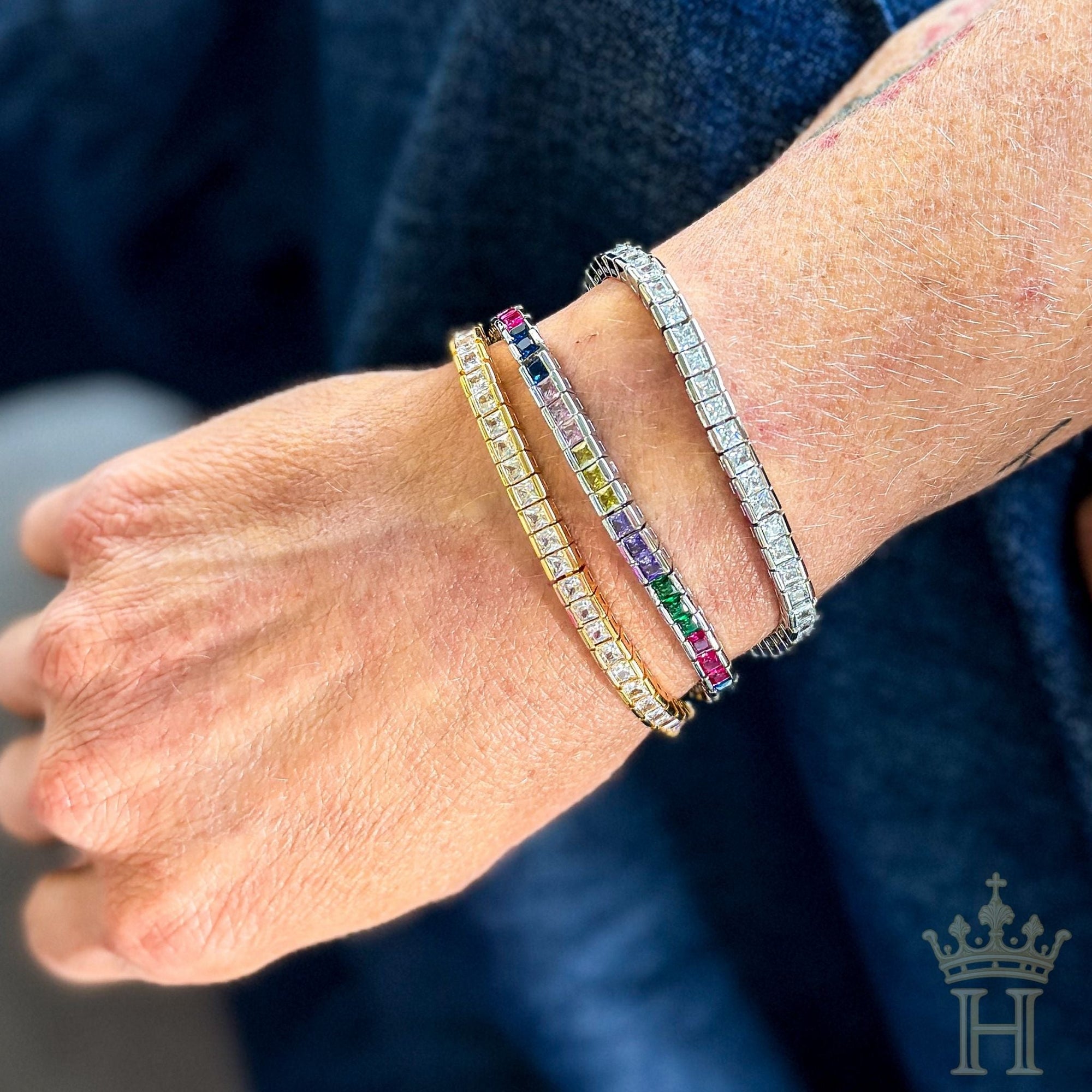 Square Cut Tennis Bracelet - Halemi & Co.
