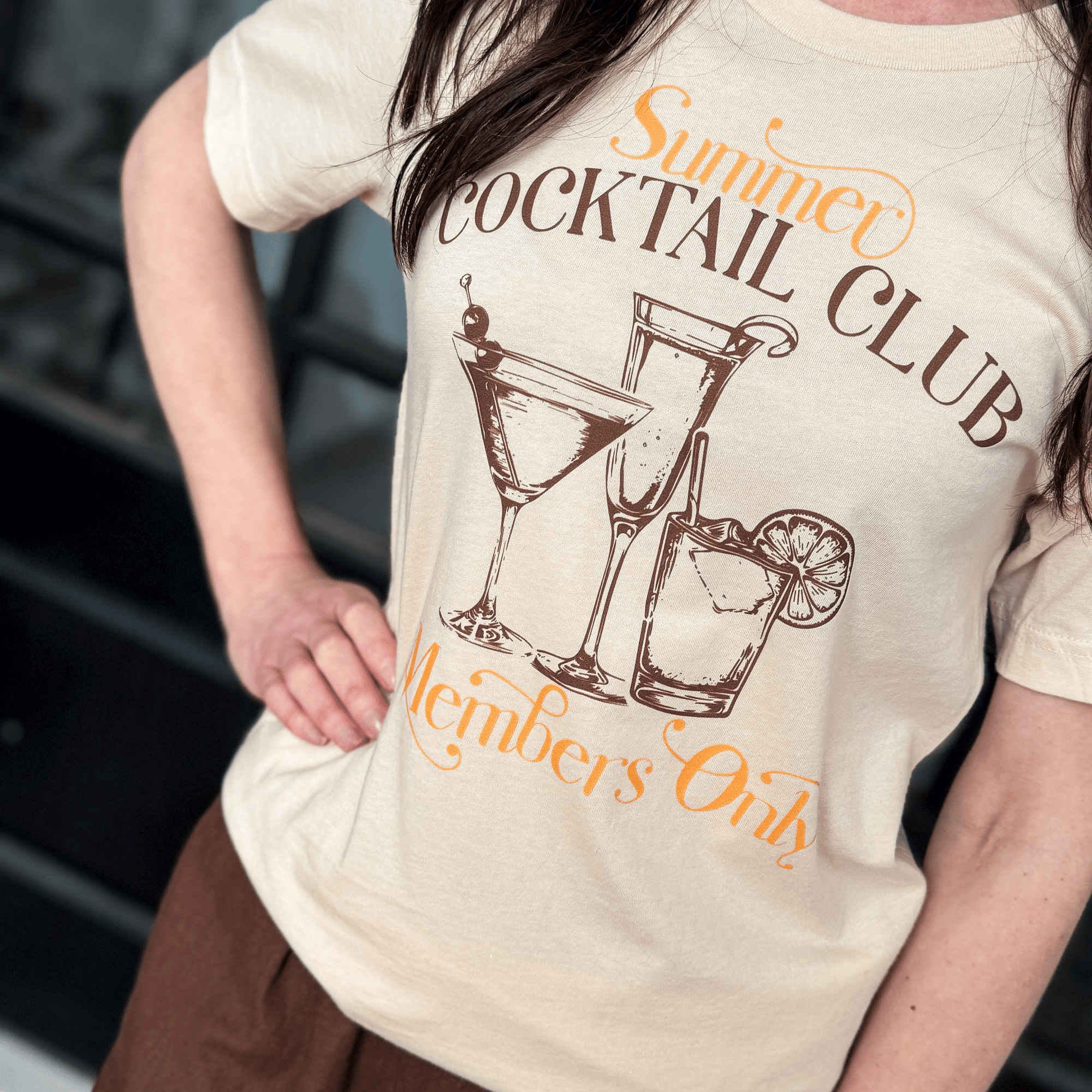 Summer Cocktail Club Graphic Tee – Members Only Vintage Graphic T-Shirt - Halemi & Co.