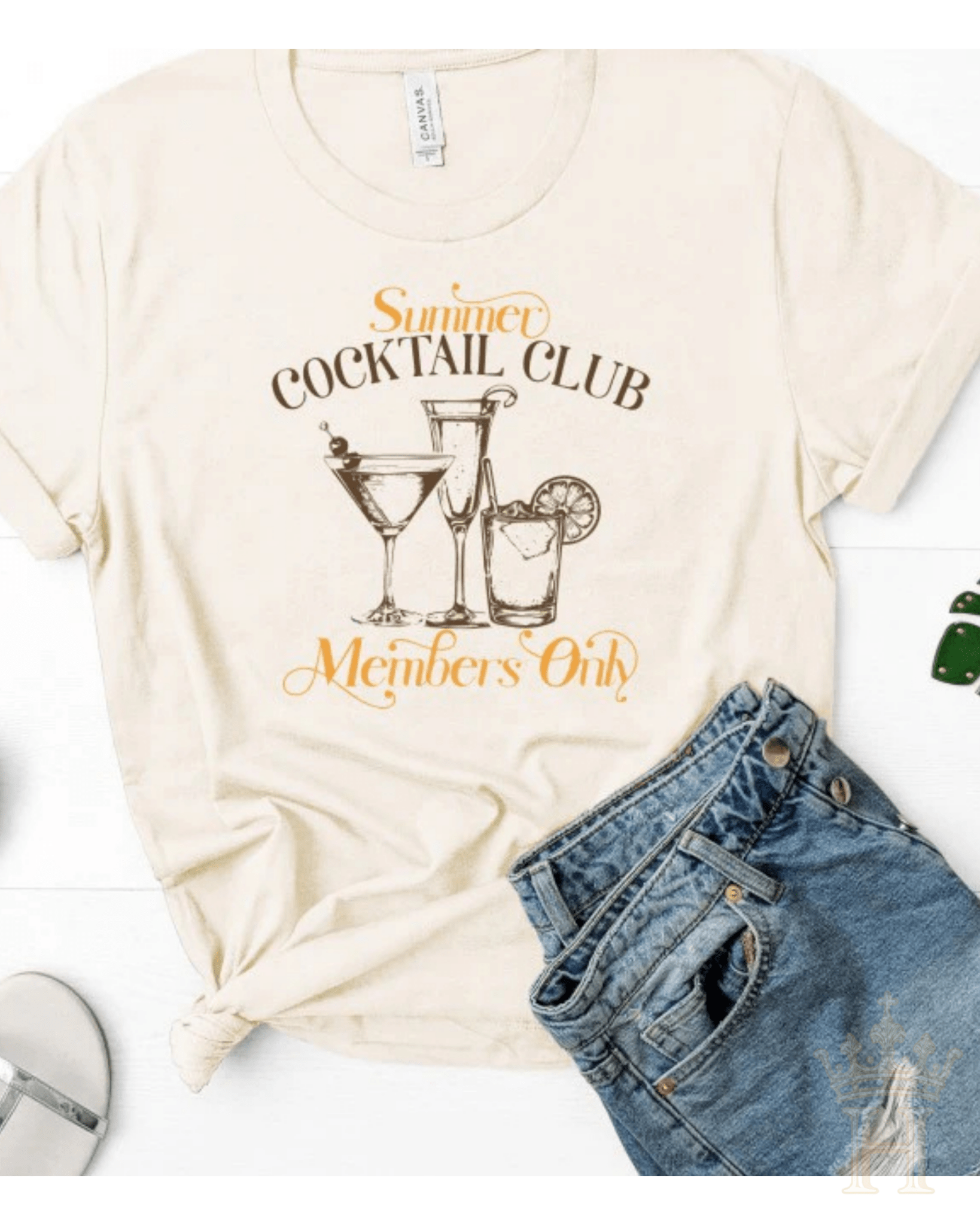 Summer Cocktail Club Graphic Tee – Members Only Vintage Graphic T-Shirt - Halemi & Co.
