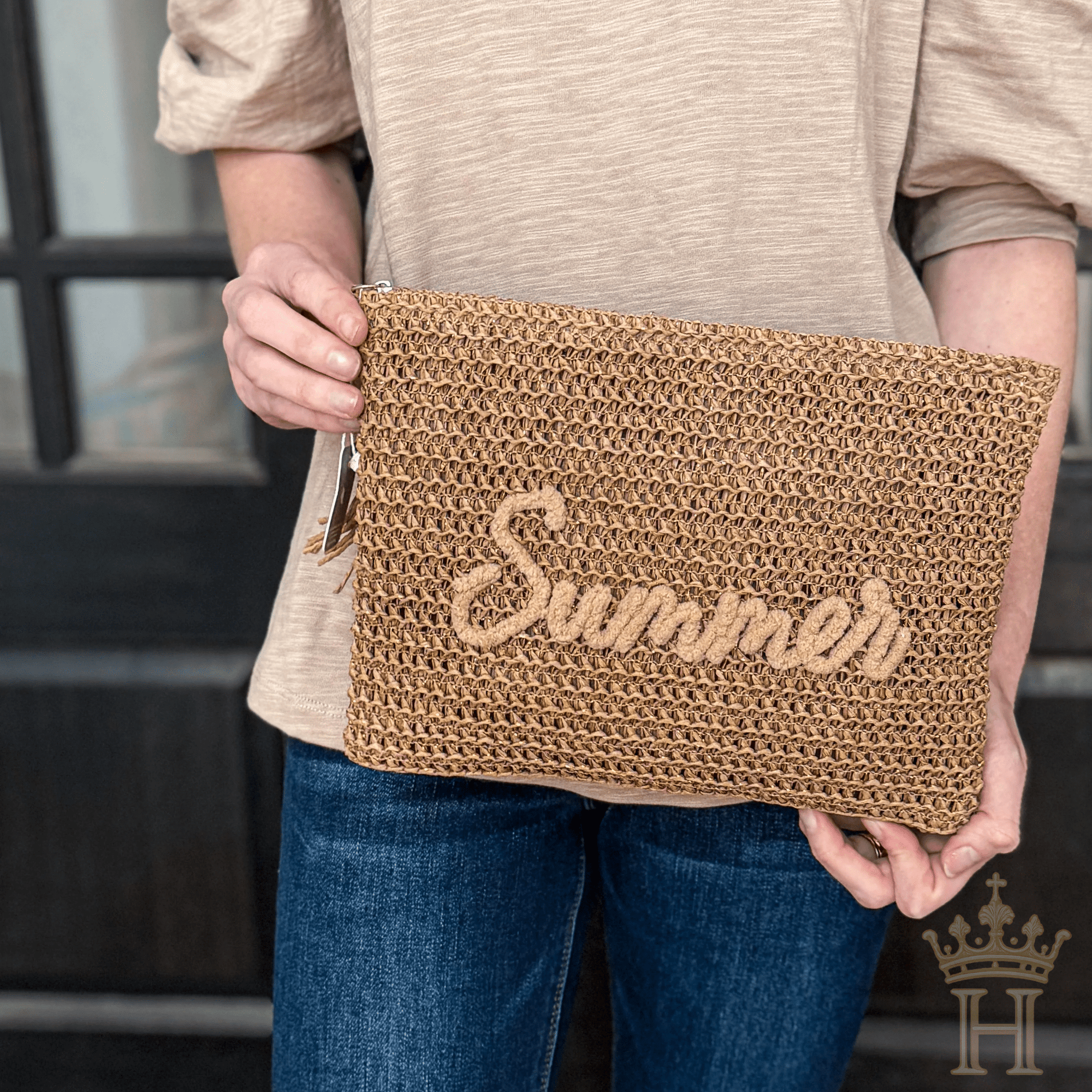 Summer Straw Clutch - Halemi & Co.