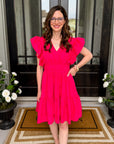 Sunset Bloom Ruffle Sleeve Tiered Mini Dress - Halemi & Co.