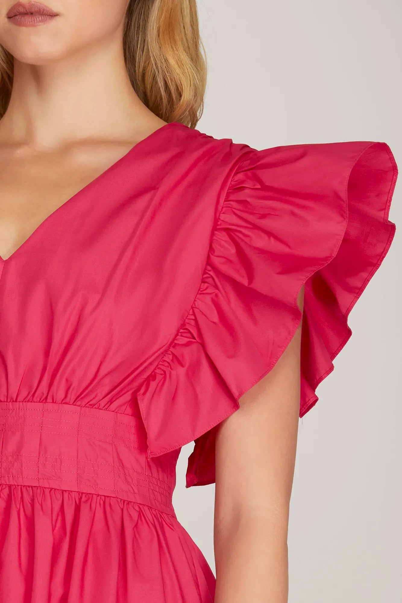 Sunset Bloom Ruffle Sleeve Tiered Mini Dress - Halemi &amp; Co.