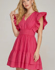 Sunset Bloom Ruffle Sleeve Tiered Mini Dress - Halemi & Co.