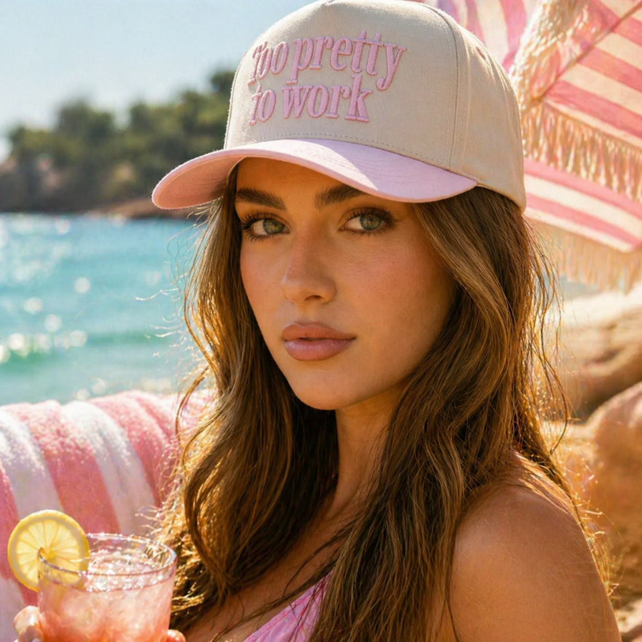 Too Pretty To Work trucker hat from Halemi & Co.