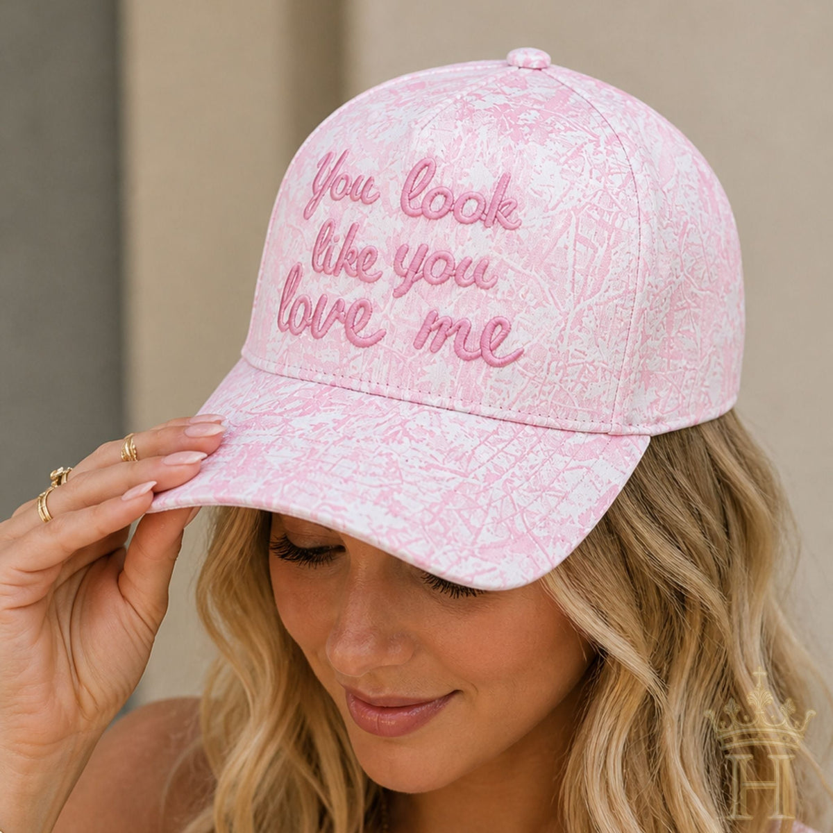 Pink Lily Embroidered \'You Look Like You Love Me\' Trucker Hat NWT You Look Like You Love Me - Pink Vintage Trucker Hat  main image 2